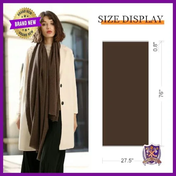 Luxury Cashmere Merino Wool Blend Shawl Wrap Women All Season Travel Scarf